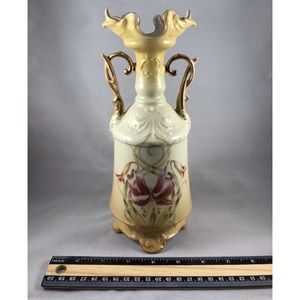 Antique Austrian Stargazers Thistle Gilded Vase